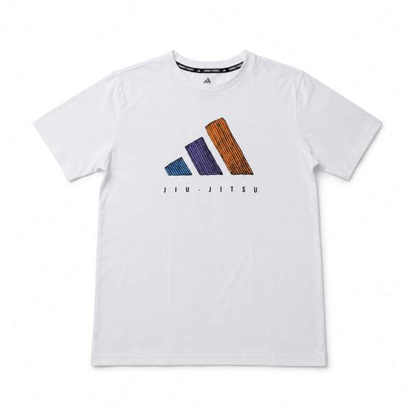Camiseta deportiva de manga corta de secado rápido con cuello redondo y logotipo grande de adidas Combat Sports, modelo con estampado, para hombre