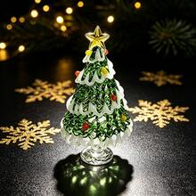 Rotating Christmas Tree Ornament, Handmade Glass Glazed Desktop Rotating Decoration, Creative Christmas And New Year Gift - Multicolor - View 4