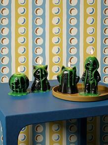 Joivida Ensemble de 4 bougies parfumées en forme de fantôme sanglant effrayant, bougie d'aromathérapie de personnage de dessin animé gothique cool, ornement de bureau, décoration de maison pour Halloween, cadeau de fête - Fantôme étrange - Voir 5