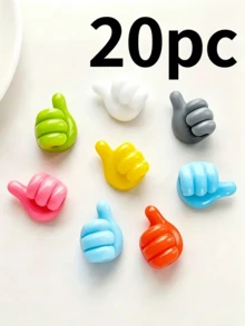 20pcs Cartoon Hand-Shaped Silicone Cable Clips, Creative Charging Cable Organizer, Desktop Data Cable Storage Fixing Clips, Phone Charging Cable Management Hooks, Earphone Cable Earbud Cable Organizer Accessories, Multi-Functional Cable Storage Tool, Suitable For Office, Bedroom, Car, Home Desktop Organization, Battery-Free Portable Cable Management Tool - Multicolor - View 14