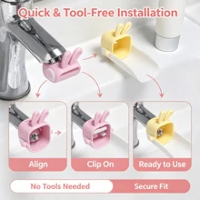 Cartoon Rabbit Faucet Extender, Sink Water Guide, Home Faucet Splash Guard Extension, Water Flow Assistant - A - View 2