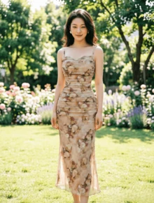 Women Midi Dresses - Multicolor 3 - View 3