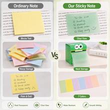 1pc Dopamine Color Transparent Pull-Out Sticky Note Dispenser, Quick-Dry Non-Smudging Easy-Tear Memo Paper, Strong Adhesive Removable Marker Labels, Suitable For Kitchen Functional Stickers, Student Study Plan Supplies, Colorful Index Tabs - View 9