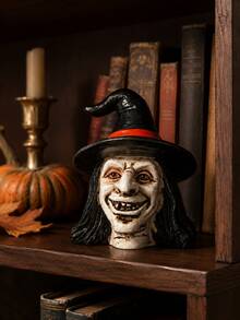 1pc 2.17 Inch Halloween Witch Head Statue, Vintage Evil Witch Face ...