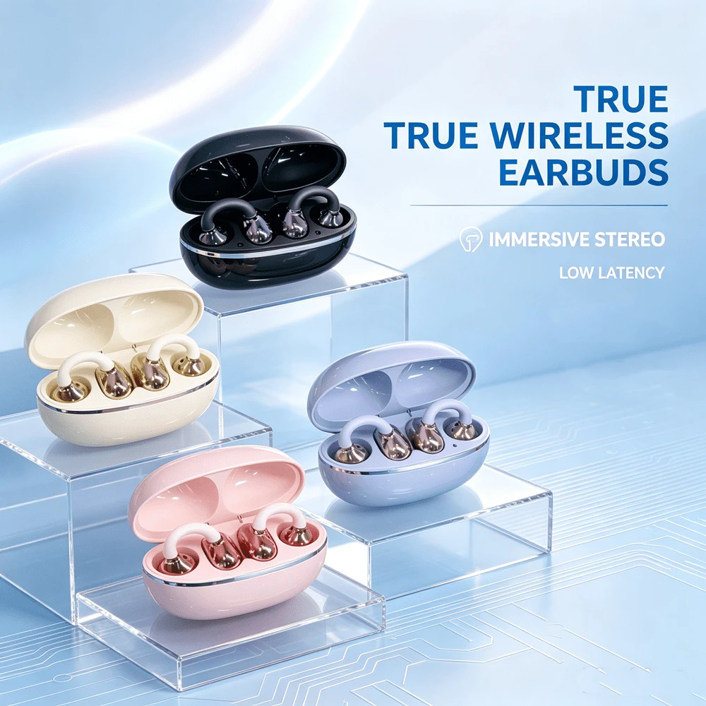 Wireless Open Earhook Noise Reduction Bluetooth 5.3 Headset HD Call Touch Headset Is Suitable For Android And IOS. - View 1
