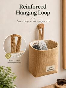Bohemian Style Woven Storage Bag, Hanging Storage Basket Bedside Hanging Basket, Bedroom Decor, Home Decor Underwear And Miscellaneous Items Storage Bin, Suitable For Bedroom, Kitchen, Living Room Desktop Organization And Storage, Home Decor Essential - Multicolor - View 8