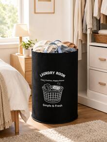 Large Foldable Laundry Basket Set, Printed Pattern, Suitable For Bedroom, Dormitory And Bathroom Storage, Laundry Basket - Multicolor - View 5