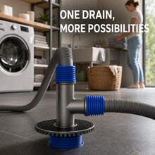 Universal Bathroom Sewer Pipe Three‑Way Connector, Anti‑Backflow Floor Drain Cover, Multi‑Outlet Drainage Joint For Washing Machine & Dryer - Multicolor - View 8