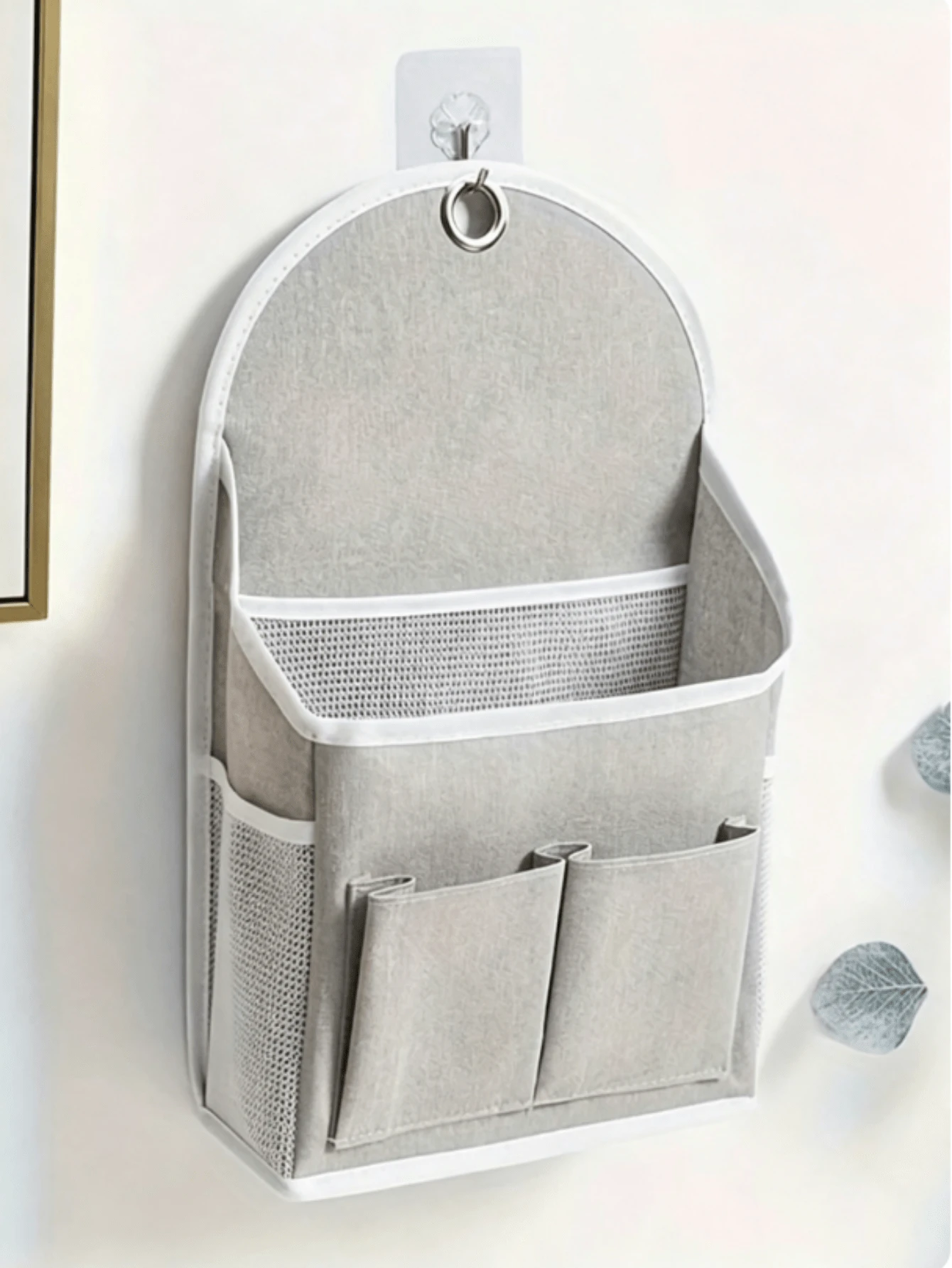 1pc Multi-Pocket Wall Hanging Storage Bag, Space-Saving Fabric Hanging Organizer, Suitable For Bedroom Door, Closet And Bedside Wall, Can Store Phone, Books, Charger, Glasses And Remote Control - Multicolor - View 1