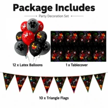 23 buah Balon Lateks Motif Kasino Roblox 12 Inci, Set Taplak Meja Banner Segitiga Hitam Merah Abu-abu, Latar Belakang Foto Persegi Panjang Bendera Segitiga Motif Karakter Game, Dekorasi Pesta Ulang Tahun Anak Laki-laki Bertema Game, Baptisan, Pernikahan, Ulang Tahun Pernikahan, Natal - Latar Belakang Kesempatan yang Terabaikan Balon Bendera - View 8