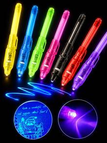 2/5/10/15 PCS Random Color Glow-In-The-Dark Invisible Marker Pen, Luminous Ballpoint Pen, Can Write Secret Messages, Suitable As Christmas Gift Box Filler, Birthday Gift, Carnival Gift, Holiday Gift, Party Supplies. Classroom Essentials, Back To School, Back To School Season Gift, Halloween, New Year Gift. - Highlighter - View 6