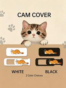 Cute Cat Pattern Camera Cover, Privacy Protector For Desktop Computer, Laptop And Tablet, Easy Slide Design, Anti-Peeping Privacy Shield, Suitable For Teachers Or Back To School Season Gift - Multicolor - View 2