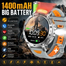 GAWSUG 1400mAh Rugged Smart Watch Military Tactical IPX8 Waterproof Bluetooth Call Flashlight Fitness Tracker Men Women Gift - View 15
