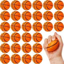 Pelota antiestrés con forma de baloncesto realista, material de PU, juguete fidget, decoración de escritorio - Multicolor - Ver 1