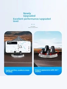360° Rotatable Magnetic Vacuum Suction Cup Car Phone Holder Universal Type, Car Phone Holder, 360 Degree Rotation, Navigation Support Stand, Adhesive Type, Suitable For Car Interior And Home Office Universal - Dashboard Style - View 6