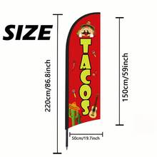 RXDAMTECH Commercial Mexican Feather Flag, 7.2FT Outdoor Advertising Curved Banner (Includes Flag Pole And Ground Stakes) - Tear-Resistant Polyester Mexican Signage For Stores And Events - Advertising Flag - View 11