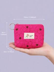 XD Children's Mini Coin Purse, 12/6/3/1pc Corduroy Plum Blossom Pattern With Keychain - Zippered Colorful Coin Bag, Portable Wallet, Fashion Daily Essential Accessory, Party Favor, Wedding Accessory, Washable, Mini Wallet Suitable For Kids/Valentine's Day/Halloween Gifts - Multicolor - View 8