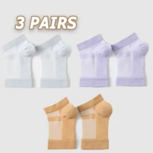 [Comfortable Compression Sleeves] 3 Pairs Ankle Compression Sleeves, Open Toe Nylon Socks For Men And Women, Suitable For Cycling Running Yoga - Multicolor - View 12
