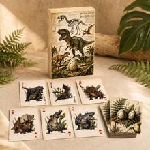 Vintage Dinosaur Theme Playing Cards Set | Exquisite Prehistoric Dinosaur Illustration Cards | Creative Tabletop Game Entertainment Cards | Suitable For Parties, Family Games, Travel Entertainment And Dinosaur Enthusiasts Collection - Multicolor - View 4