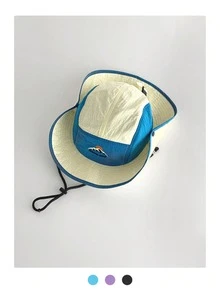 Wide Brim Quick-Dry Colorblock Hiking Bucket Hat, Mori Style Contrast Color Sun Protection Bucket Hat, Colorblock Bucket Hat For Women, Outdoor Sun Protection Camping Hiking Hat, Summer Sun Hat, Western Style Windproof Hat With Hanging Rope - Multicolor - View 14