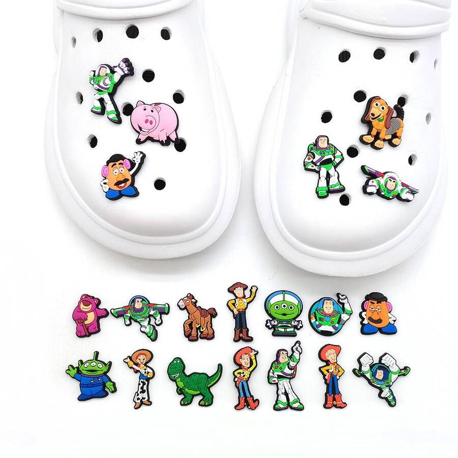 Panini Hiasan Sepatu Bakiak Kartun Toy-Story, Pin Dekorasi Sepatu Karet Lembut yang Dapat Dilepas, Berbagai Desain Karakter Film, Aksesori Dekorasi DIY untuk Sepatu Berlubang - MultiWarna - View 1