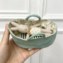 INS Nordic Home 2PCS Nordic Style Mini Rabbit Plush Doll Set, Mouse Plush Doll Set, Children's Room Decor Fabric Storage Basket Cradle, Mouse Small Plush Doll, Animal Role Play Doll, Rabbit Baby & Rabbit Mom, Cradle Small Rabbit & Small Mouse Set, Christmas & Halloween Gift, DIY Dollhouse Decor, Children's Gift - Multicolor - View 20