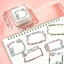 1 buah Stempel Sensitif Cahaya Seri Ins Style Planner, Stempel Bingkai Pesan Minimalis, Stempel Persegi untuk Catatan Jadwal Kehidupan Pribadi, Stempel Dekoratif Pola Bingkai Kreatif, Cocok untuk Seni & Kerajinan, Buku Harian, Scrapbook, Perencana, Surat, Pembuatan Kartu, Alat Bahan Dekorasi Perencana Multifungsi - Segel persegi transparan - View 2