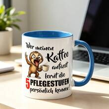 Funny Sloth Coffee Mug, "Who Dares Touch My Coffee, I'll Beat Him!" Slogan Cup, Humorous Gift For Coffee Lovers, Perfect For Juice, Milk, Coffee - Perfect Birthday And Holiday Gift For Family, Gift For Him, Funny Mug - Multicolor - View 6