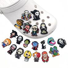 Panini Spooky Horror‑Movie Clog Charms, Soft Rubber Removable Shoe Decor Pins, Multiple Scary Character Designs, Hole‑Shoe DIY Decoration Accessories - Multicolor - View 1