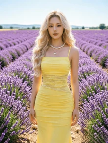 Women Midi Dresses - Pale Yellow - View 1