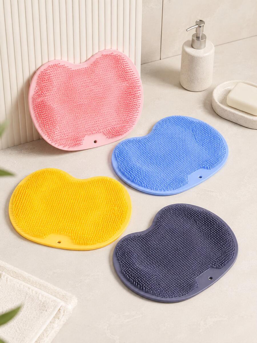 Silicone Foot Scrubbing Mat, Multi-Functional Shower Foot Cleaning Pad And Back Brush, Soft Massage Bath Mat With Suction Cups, Deep Cleaning Exfoliating Brush, Suitable For Foot And Body Care, Bathroom Essential, Travel Must-Have, Back To School Gift - Multicolor - View 1