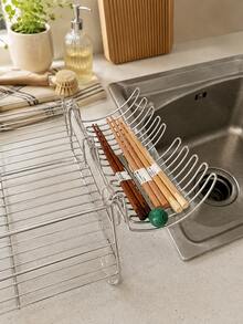 2/1pc Stainless Steel Dish Drying Rack, Stainless Steel Dishcloth Holder, Extra Wide Temporary Storage And Drying Rack, Household Cleaning Storage Rack And Basket - Multicolor - View 7