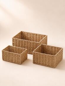 1pc Handwoven Wicker Tissue Box Cover With Removable Lid, Large Dustproof Facial Tissue And Napkin Holder, Boho Farmhouse Decor For Living Room, Bathroom, Bedroom, Kitchen, Office And Dining Table - Multicolor - View 12