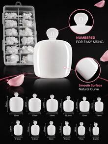 120pcs Bright White Wearable Toenail Tips, 12 Sizes/Box, Full Coverage Short Square Acrylic Artificial Toenails, Suitable For Women And Girls Nail Stickers, Applicable For Various Occasions, White Manicure, Nail Care Products - Youthful and Stylish Style - View 8
