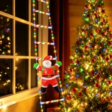 1pc USB Powered Christmas Decorative Ladder Light String, Climbing Ladder Glowing Santa Claus, 8 Color Light Modes, Suitable For Home, Garden, Christmas Tree And Other Scenes, Showcasing Holiday Charm - USB - View 4