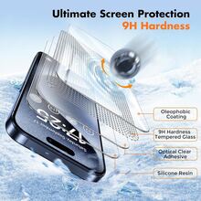 CASECOPS 5片裝高定義鋼化玻璃全螢幕保護貼，適用於 iPhone 18Pro Max/18 Pro/18/17 Pro Max/17 Pro/17/17E/16 Pro Max/16 Pro/16/15 Pro Max/15 Pro/14 Pro/14 6.1"、13/13 Pro 6.1"/12/11/XS MAX/XR 系列，表面光滑，高透明率，維持全螢幕觸控靈敏度與 Face ID 辨識率 - 5片 - 查看 3