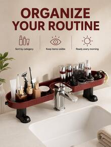 Vertical Faucet Storage Rack No Drilling Bathroom Sink Organizer Shelf Cosmetic Storage Rack Washbasin - View 9