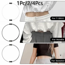 1Pc/2/4Pcs Adjustable Drawstring Waist Clip, Invisible Hem Tightener, Sweatshirt Shortener, Hoodie And Sweatshirt Waistband - Multicolor - View 13