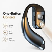 Wireless Single-Ear Hook Headset, 30-Hour Long Battery Life, LED Power Display, 180° Rotatable Hands-Free Microphone, Suitable For Driving, Office, Work, Travel, Universal For Left And Right Ears, 180mAh Battery - View 8