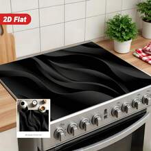 1pc 2D Design Printed Rubber Oven Top Mat - Non-Slip, Heat-Resistant, Scratch-Resistant, Washable Design, For Glass Ovens, Toasters, Washing Machines, And Dryers, For Home Decor - Multicolor - View 2