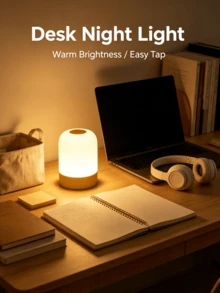 Bedside Touch Night Light, Eye-Caring Anti-Blue Light LED, RGB Multi-Color With Remote Control, 3-In-1 White, USB-C Powered & Rechargeable, Aesthetic Room Decor, Home Accent Lighting, Dreamy Festival Ambient Lamp, Ideal Holiday Gift - Touch Night Light - View 7