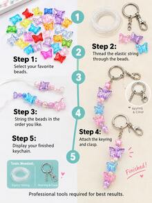 20pcs/Pack Iridescent AB Color Acrylic Star Beads - Transparent Sparkling Color, For DIY Jewelry Making, Phone Chain, Bracelet, Necklace - Suitable For Women's Fashion Accessories And Spacer Beads - Colored Five-pointed Star - View 10