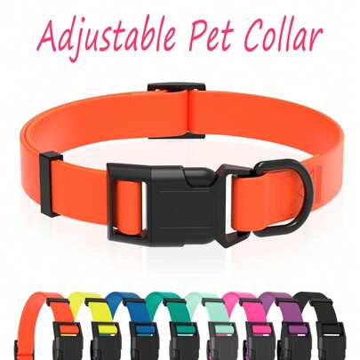 1 pieza Collar para mascotas de PVC, tamaño ajustable, serie de colores macaron, hebilla de liberación rápida, material de goma fácil de limpiar, cómodo y versátil, resistente al desgarro, adecuado para perros pequeños, medianos y grandes, uso diario y aventuras al aire libre