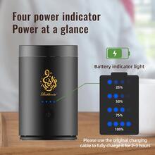 Charcoal Oud 2-In-1 Electric Incense Burner Power Display Portable Type-C Charging Bakhoor Burner For Car - Monochrome - View 3
