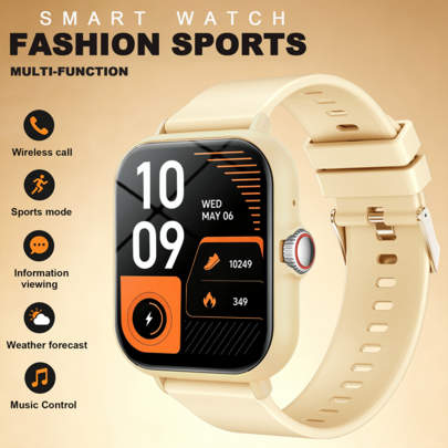 QAGSFLC Light Luxury Couple Smart Watch, Women's Watch, Wireless Calling, Stopwatch, Pedometer, Calorie, Sports Mode, Music Playback, Message Notification, Alarm, Remote Camera, USB Charging, Multi-Function Fashion Sports Men's Watch