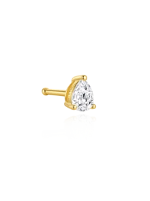 1pc 925 Sterling Silver Sparkling Zirconia Earrings Studs For Women 18K Gold Plated Small Cartilage Piercing Earring Hypoallergenic For Birthday Jewelry - Gold - View 16