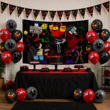 23 buah Balon Lateks Motif Kasino Roblox 12 Inci, Set Taplak Meja Banner Segitiga Hitam Merah Abu-abu, Latar Belakang Foto Persegi Panjang Bendera Segitiga Motif Karakter Game, Dekorasi Pesta Ulang Tahun Anak Laki-laki Bertema Game, Baptisan, Pernikahan, Ulang Tahun Pernikahan, Natal - Latar Belakang Kesempatan yang Terabaikan Balon Bendera - View 1