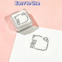 1 buah Stempel Sensitif Cahaya Seri Ins Style Planner, Stempel Bingkai Pesan Minimalis, Stempel Persegi untuk Catatan Jadwal Kehidupan Pribadi, Stempel Dekoratif Pola Bingkai Kreatif, Cocok untuk Seni & Kerajinan, Buku Harian, Scrapbook, Perencana, Surat, Pembuatan Kartu, Alat Bahan Dekorasi Perencana Multifungsi - Segel persegi transparan - View 14