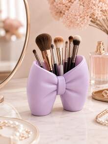 Bow-Shaped Storage Rack - Makeup Brush & Toothbrush Holder, Bathroom Accessory, Bedroom Pen & Toothbrush Display Decor. Perfect Gift For Women On Halloween And Christmas - Multicolor - View 3