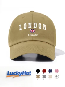 1pc Unisex Vintage Baseball Cap - "London England" And Union Jack Design, Soft Adjustable Hat, Perfect For UK Travel Souvenir And Gift - LONDON - View 13